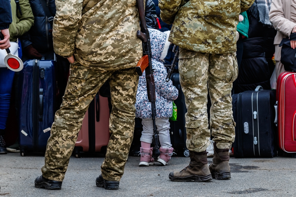 Uzhhorod,,Ukraine,-,February,26,,2022:,Refugees,Are,Waiting,For