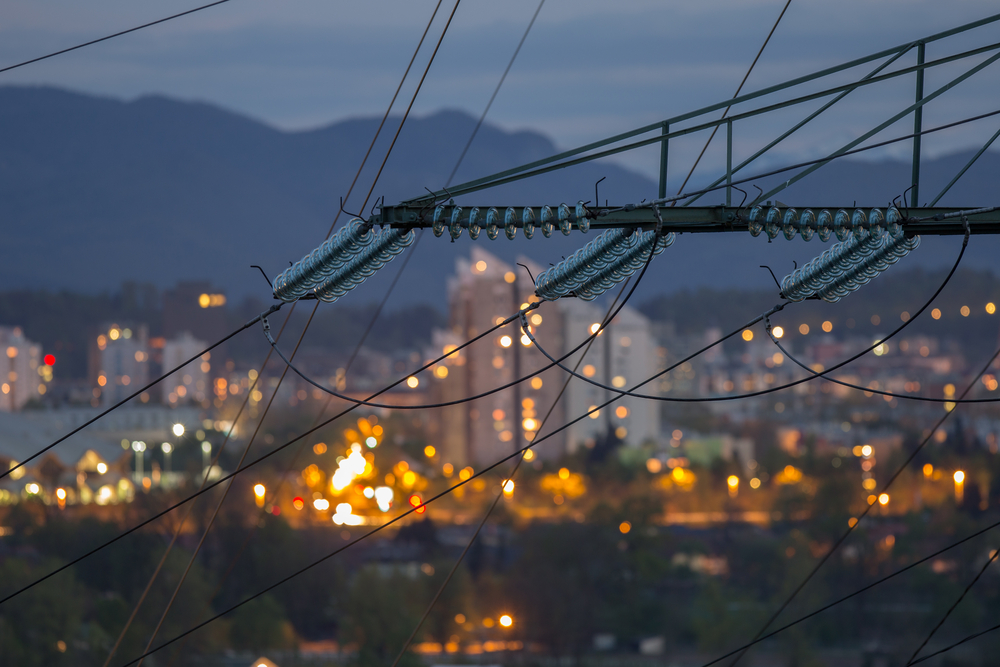 High,Power,Electricity,Poles,In,Urban,Area.,Energy,Supply,,Distribution