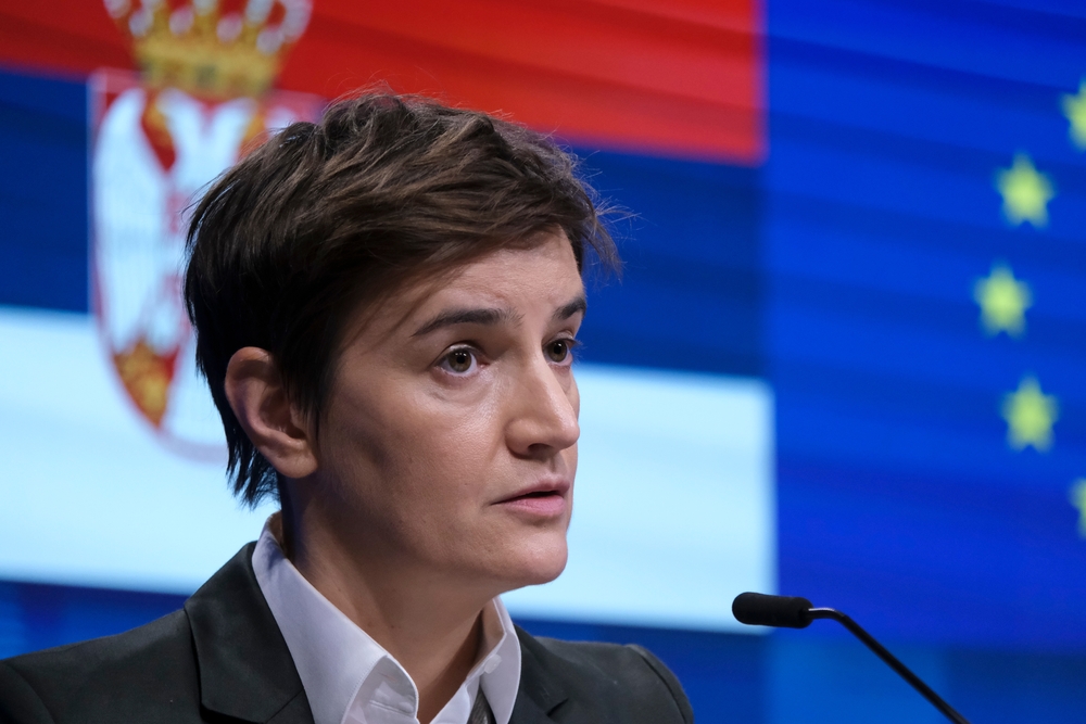 Serbian,Prime,Minister,Ana,Brnabic,During,A,Press,Conference,At
