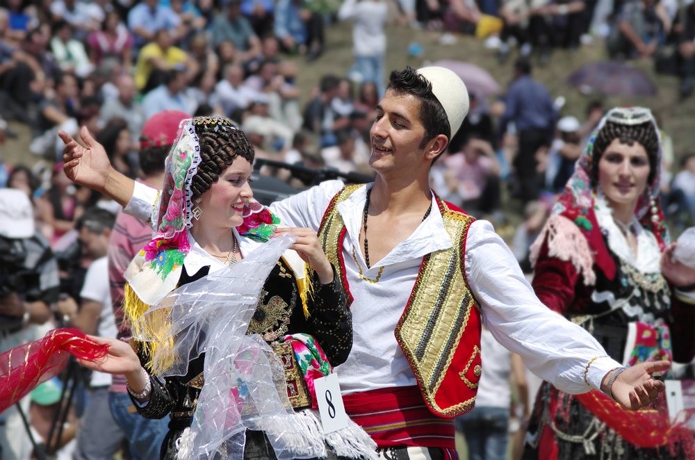 Lepushe,,Albania,-,August,11:,A,Young,Couple,In,Albanian