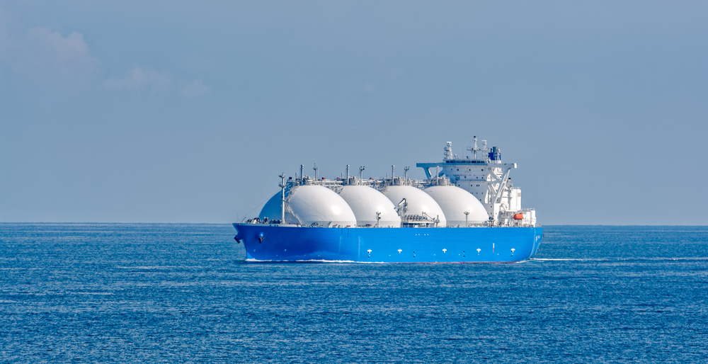 Liquefied,Natural,Gas,(lng),Tanker,Is,Passing,By,Strait,Of