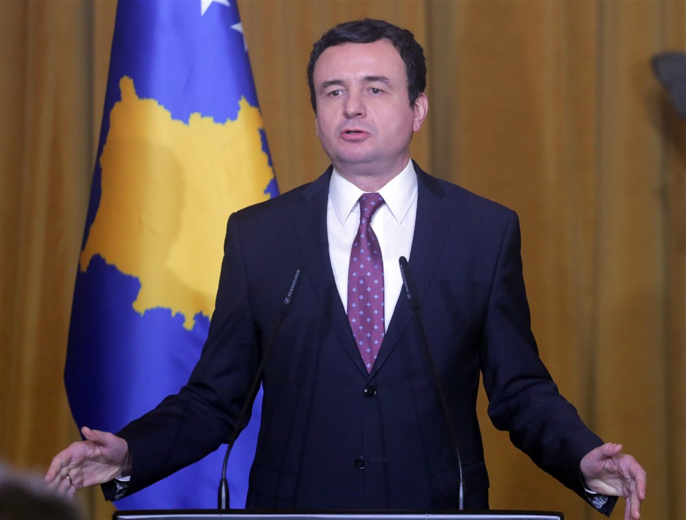 Kosovo’s Prime Minister Albin Kurti in Tirana