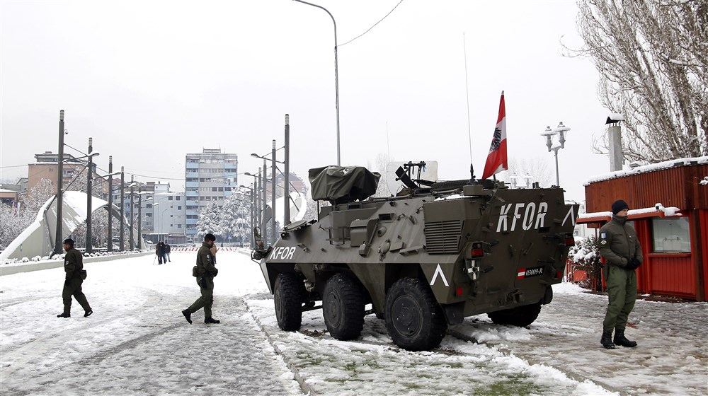 KFOR troops in Mitrovica after Kosovo parliament vote on own army