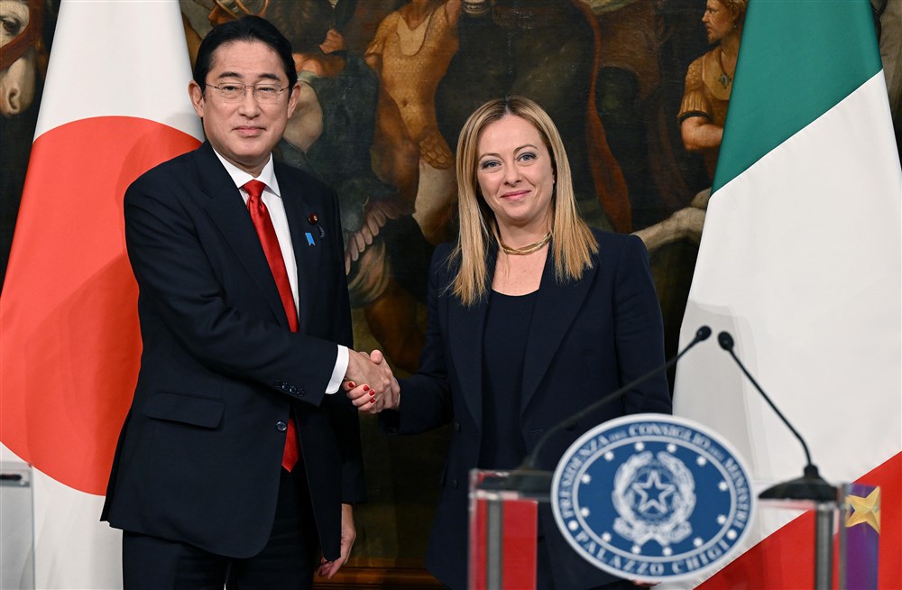 Japanese Prime Minister Fumio Kishida visits Rome