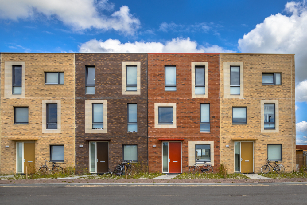 Four,Modern,Social,Housing,In,Terra,Colors,Containing,Modest,Family