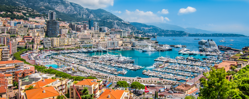 Panoramic,View,Of,Monte,Carlo,Harbor,In,Monaco.