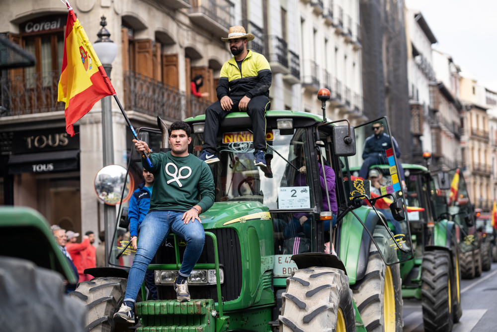 Granada Andalusien Spanien.19. Februar 2020:, Demonstration der Landwirte