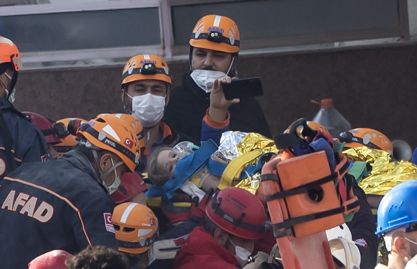 Aftermath of 7.0-magnitude earthquake, in Turkey