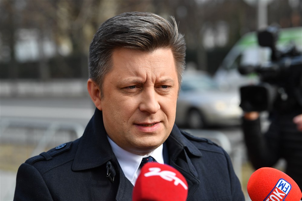 Head of the Polish Prime Ministers Office Michal Dworczyk press conference in Warsaw
