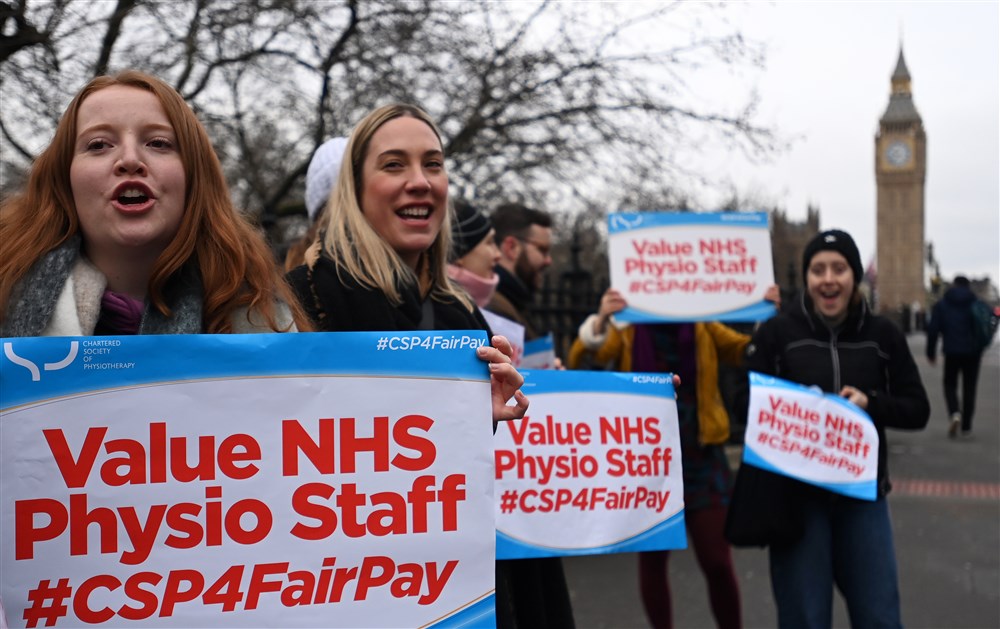 NHS physiotherapists strike