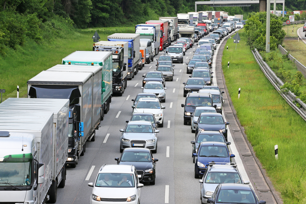 Traffic,Jam,On,German,Autobahn