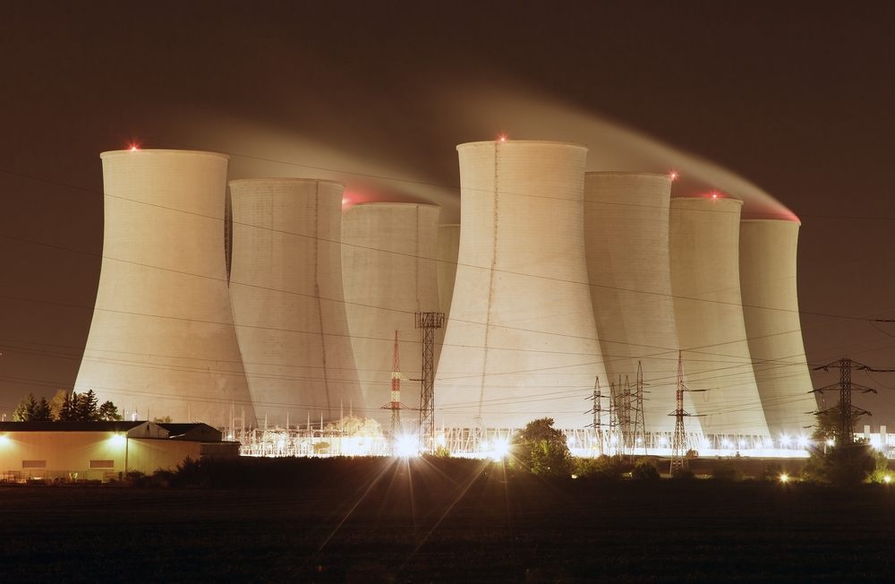 Night,View,Of,Jaslovske,Bohunice,Power,Plant,,Slovakia