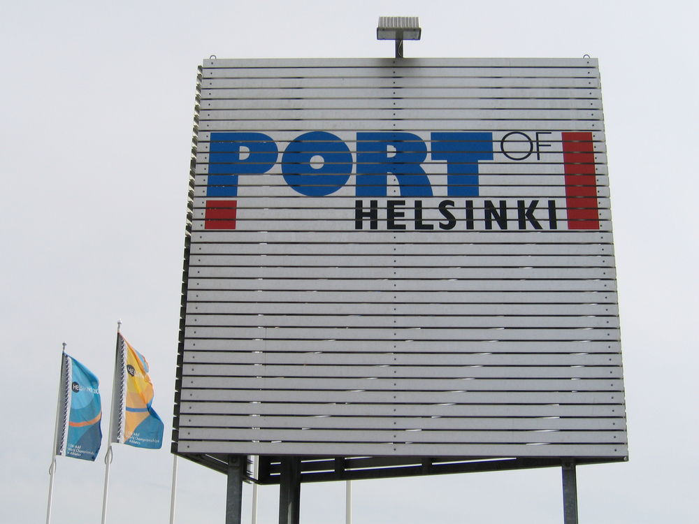Helsinki,,Finland,-,August,6,,2005:,Sign,In,Port,Of