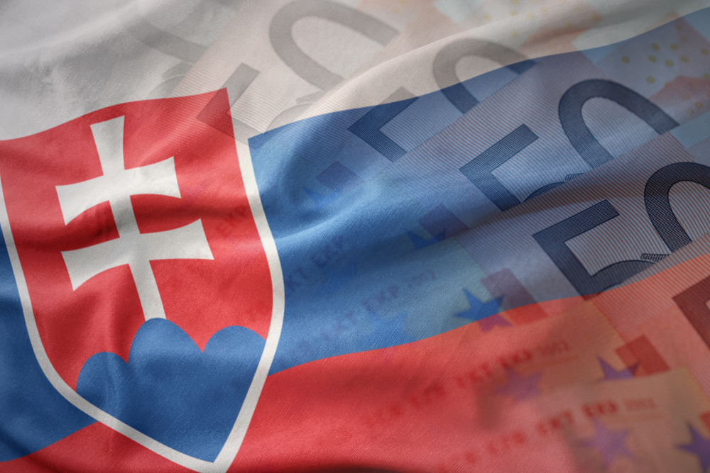 Colorful,Waving,National,Flag,Of,Slovakia,On,A,Euro,Money