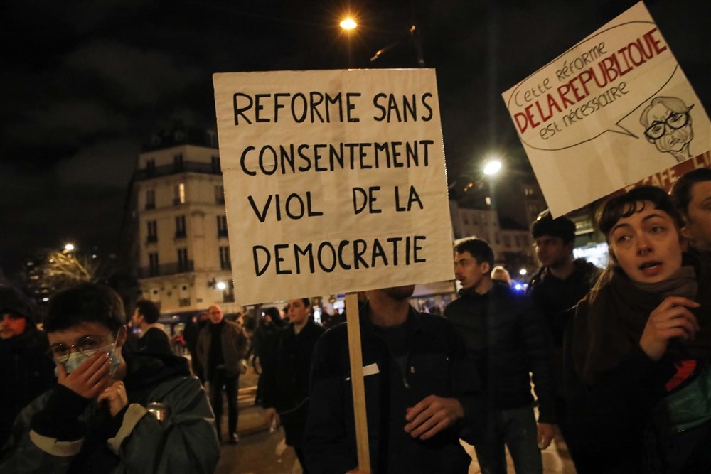Demonstration against Pension reform law in Paris