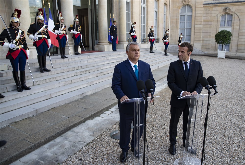 French President Macron meets with Hungarian Prime Minister Orban