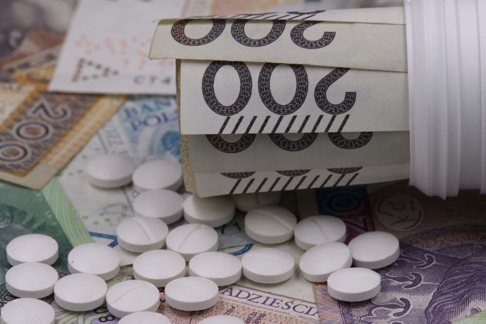 Pills,And,Polish,Money,Zloty,Bills.,Medicine,Pills,,Treatment,And