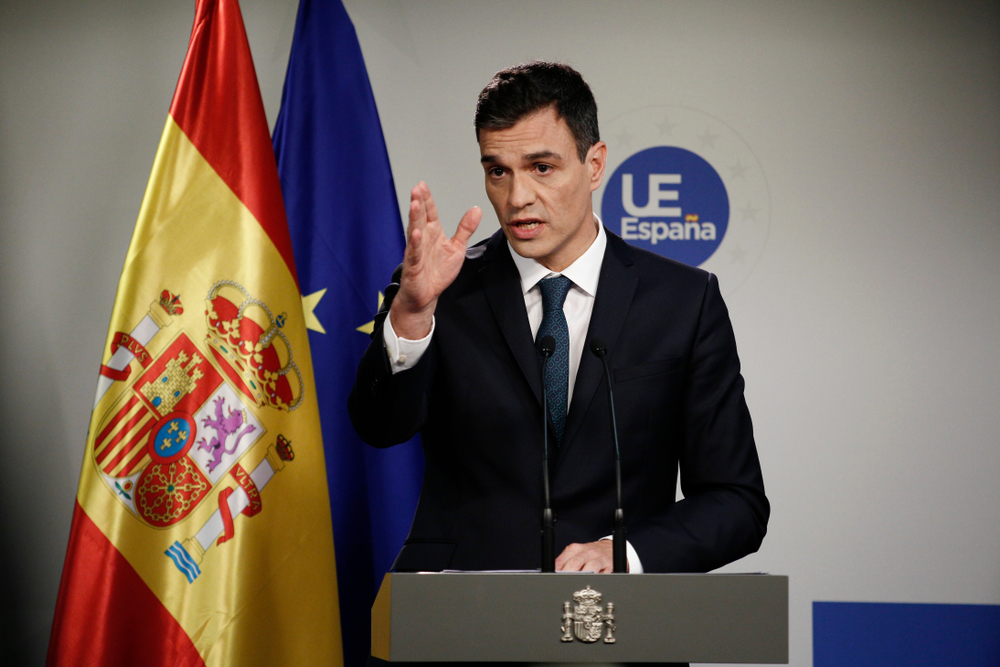 Spanish,Prime,Minister,Pedro,Sanchez,Holds,A,News,Conference,After