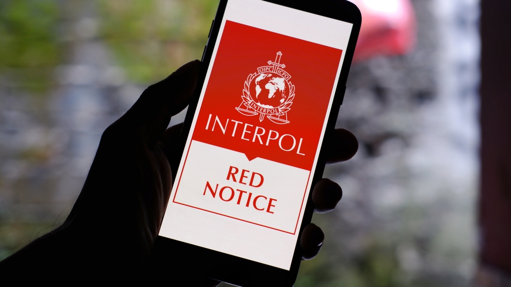 Jakarta,,Indonesia,-,September,07,2022:,Interpol,Red,Notice,Logo,Displayed