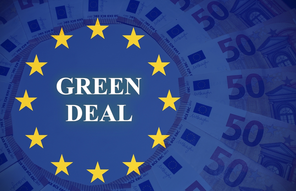 European,Banknotes,With,The,European,Flag,And,The,Text,“green