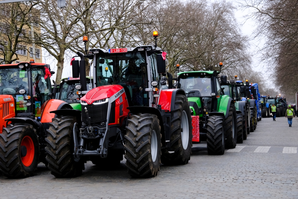 Farmers,With,Their,Tractors,From,Belgium’s,Northern,Region,Of,Flanders