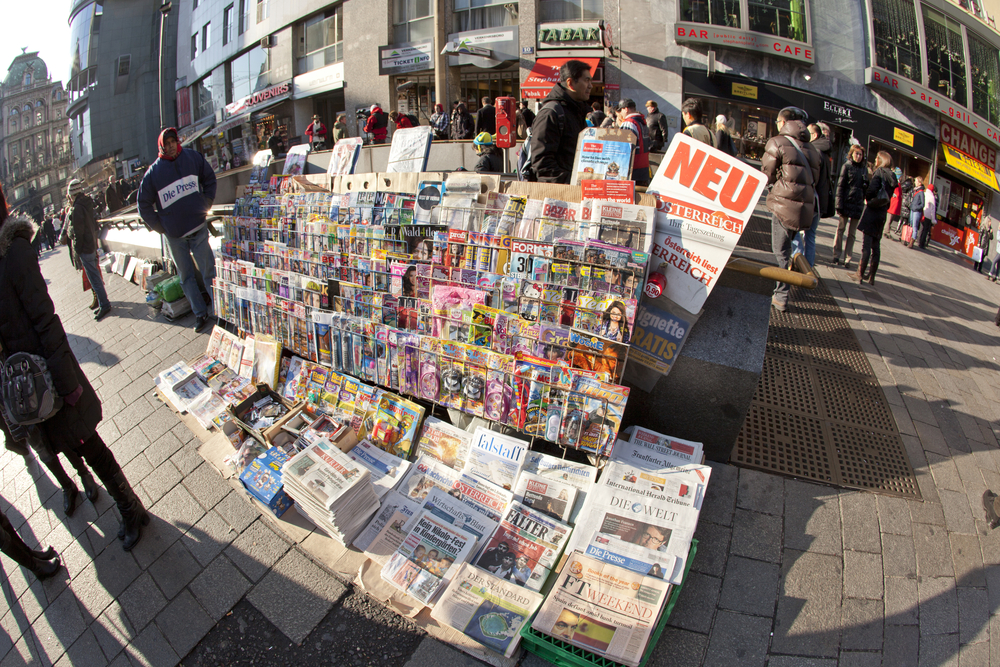 Vienna,,Austria,-,November,27:,Newspapers,Sold,In,Front,Of
