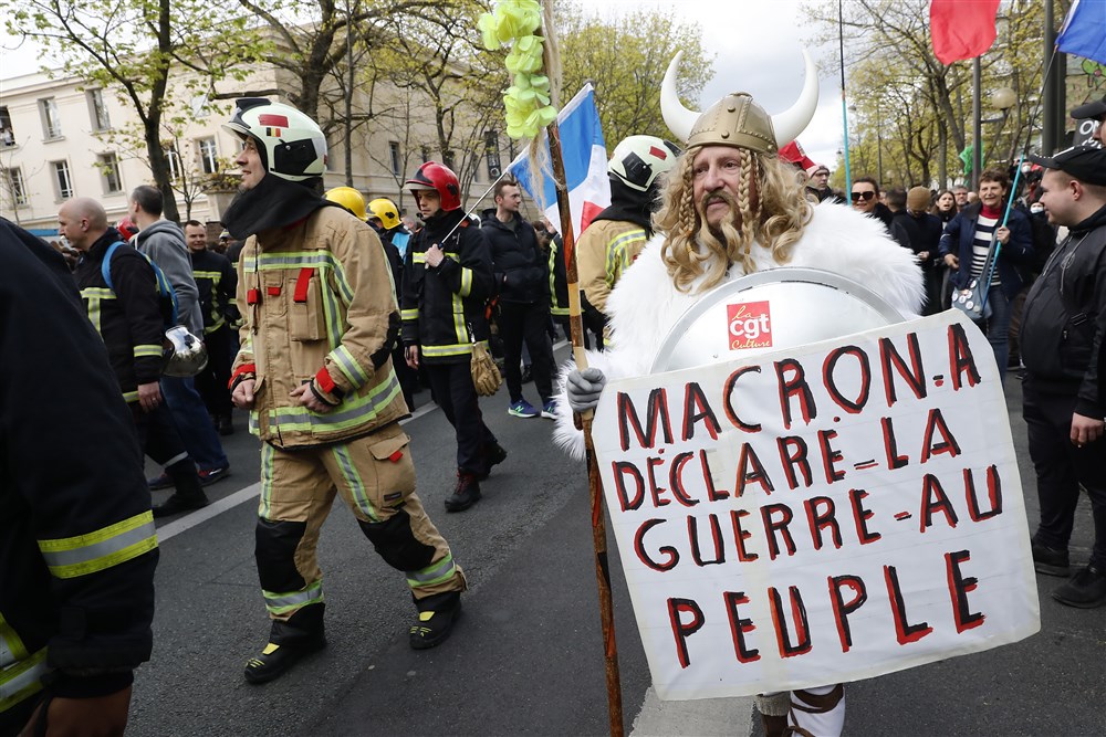 Demonstration against pension reform in France