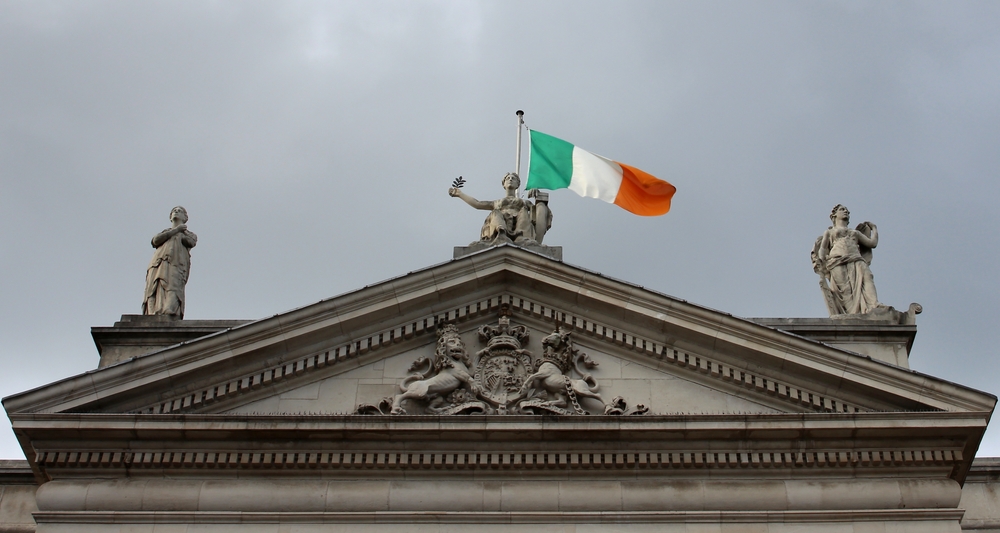 Helvetia,-,Idol,With,Irish,Flag,On,Gpo,In,Dublin