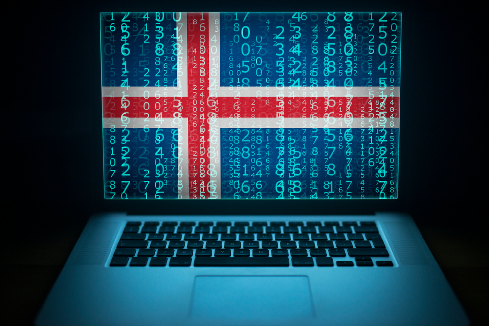 Iceland,Security,System.,Laptop,With,Iceland,Flag,,Code,And,Digits