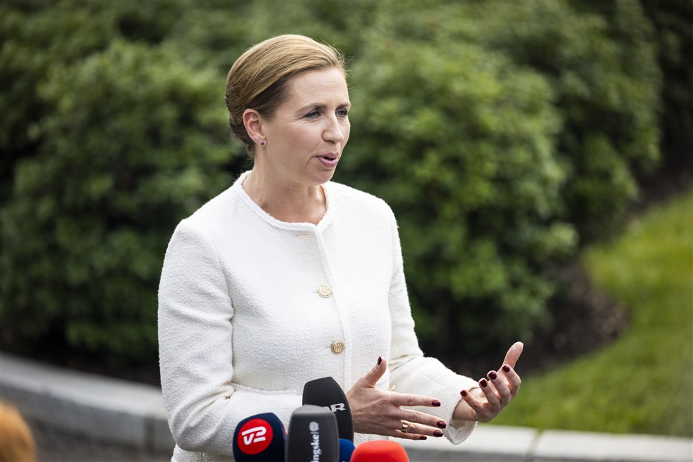 Danish Prime Minister Mette Frederiksen speaks from White House