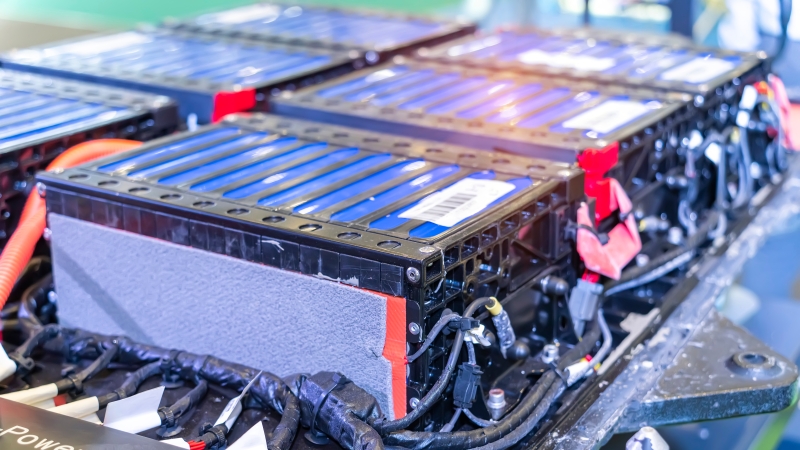 Electric,Car,Lithium,Battery,Pack,And,Wiring,Connections,Internal,Between