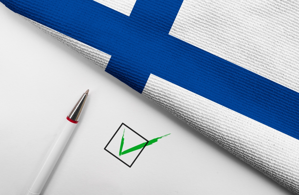 Pencil,,Flag,Of,Finland,And,Check,Mark,On,Paper,Sheet