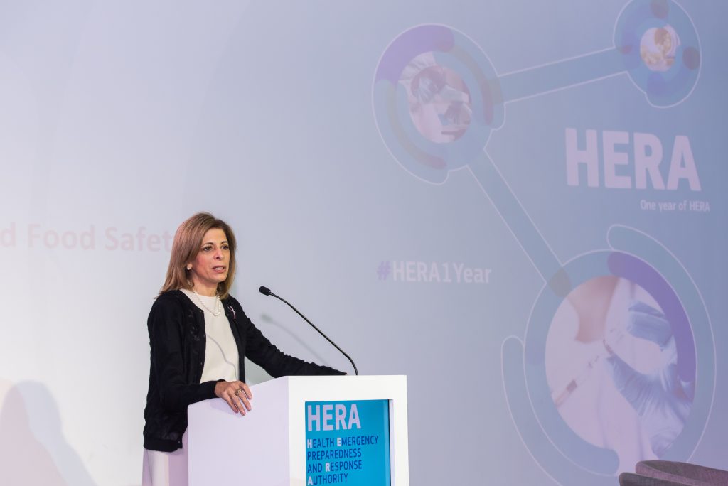 Stella Kyriakides delivers a keynote speech to the “One Year of HERA” Conference organised by the European Health Preparedness and Response Authority