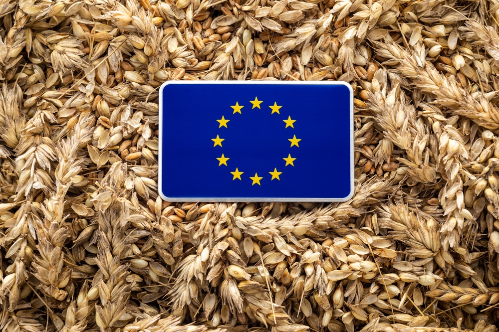 Europe,Union,Flag,On,A,Grain,Background