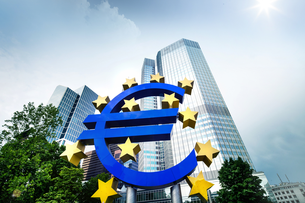 European,Central,Bank.,Euro.,Frankfurt,City.,Business,And,Finance,Concept.