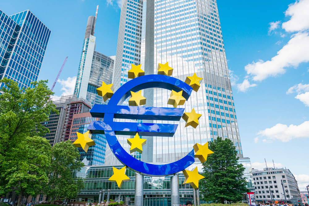 Frankfurt,,Germany,-,January,22,,2019:,Euro,Sign.,European,Central