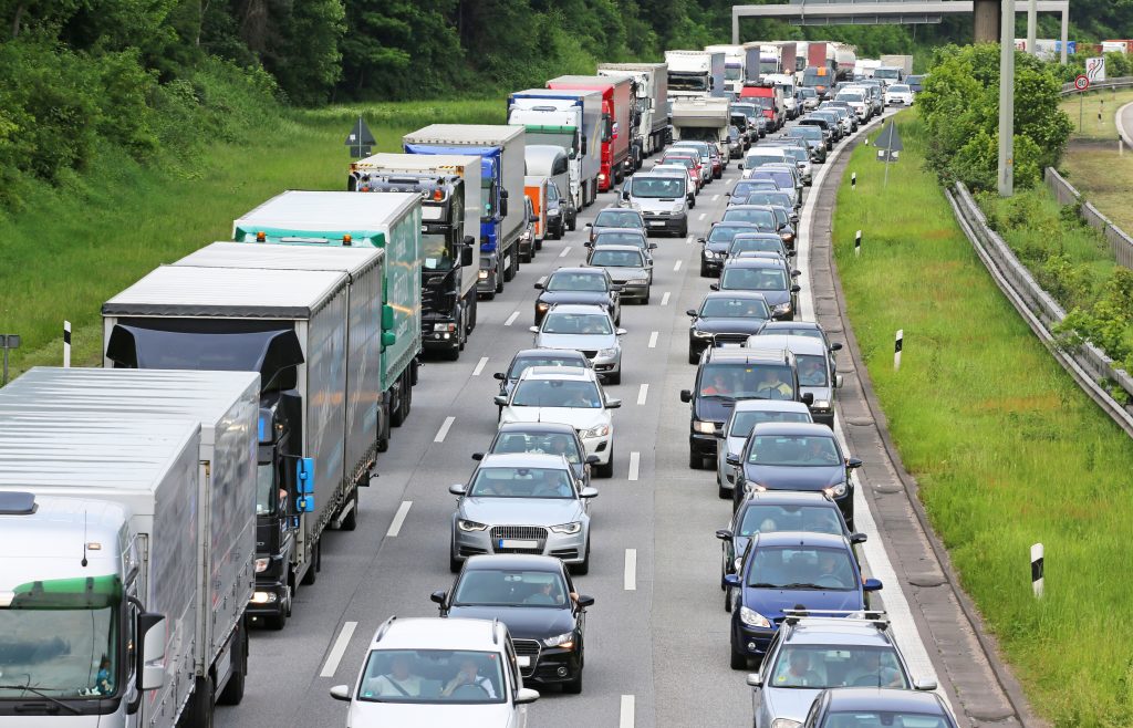 Traffic,Jam,On,German,Autobahn