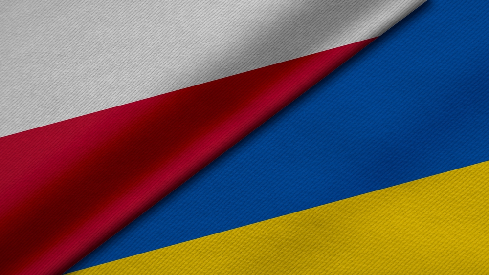 3d,Rendering,Of,Two,Flags,From,Republic,Of,Poland,And