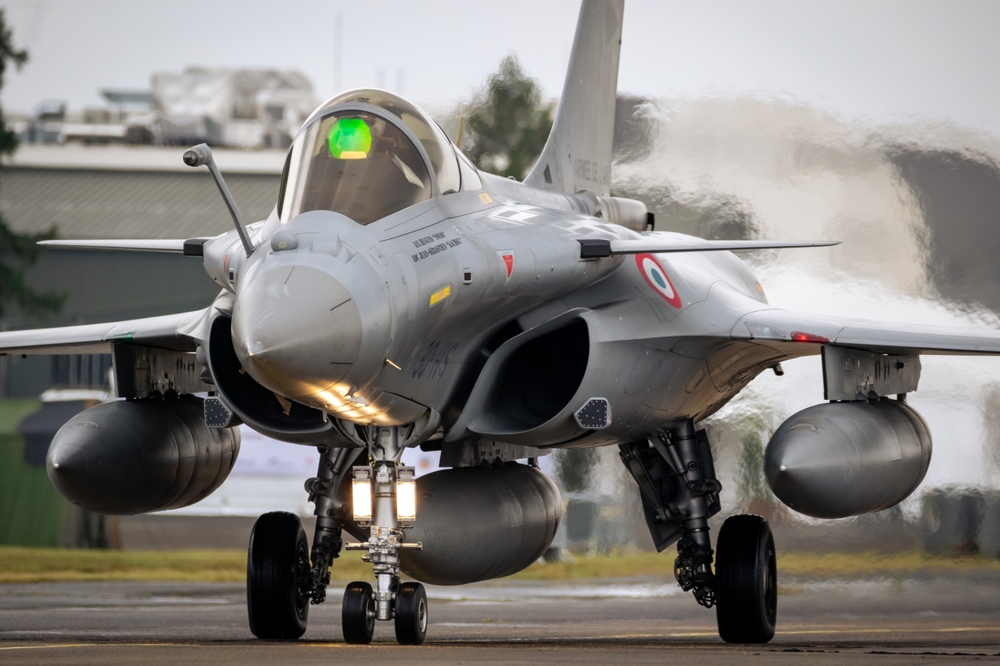 French,Air,Force,Dassault,Rafale,Fighter,Plane,Taxiing,At,Mont-de-marsan
