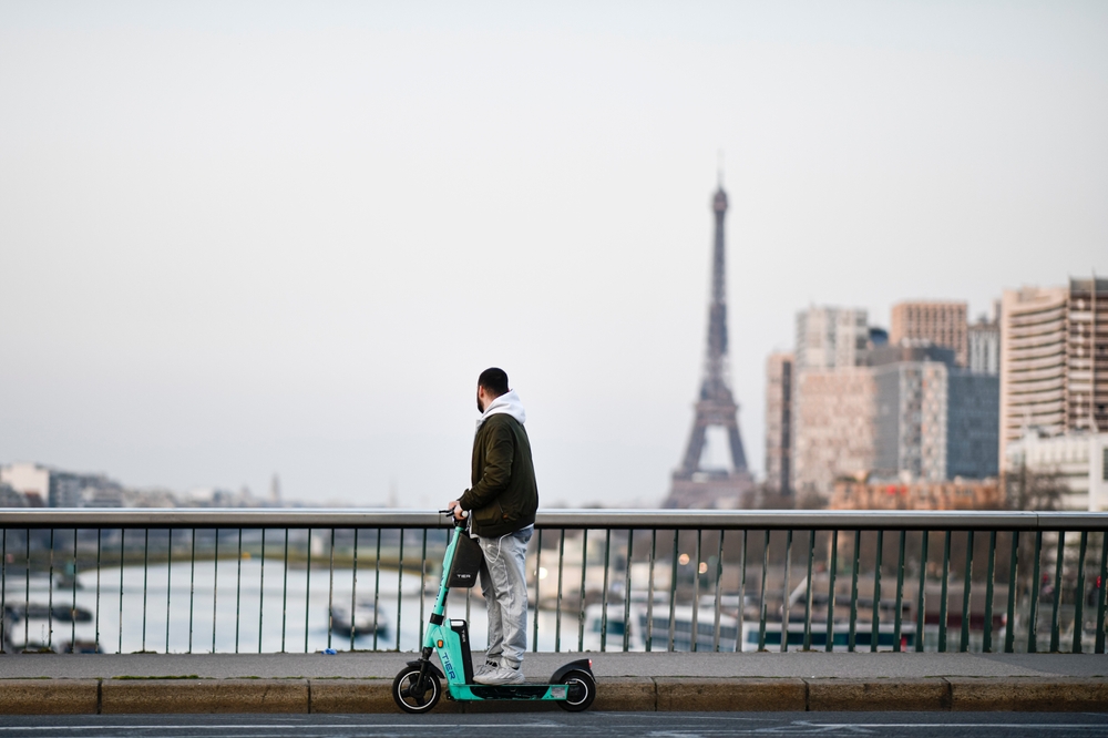 Self-service,Electric,Scooters,(here,A,E-scooter,In,Motion,Of,The