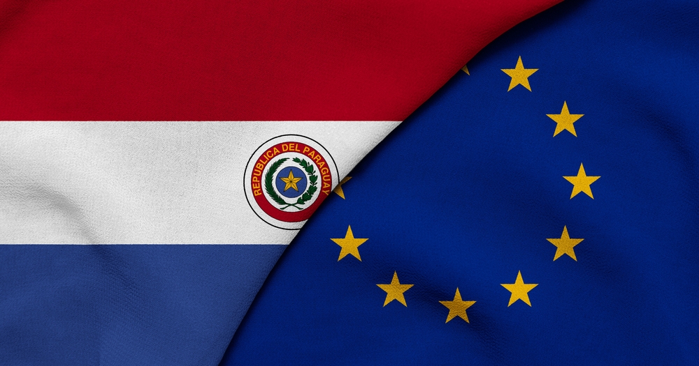 Flag,Of,Paraguay,And,European,Union,-,3d,Illustration.,Two
