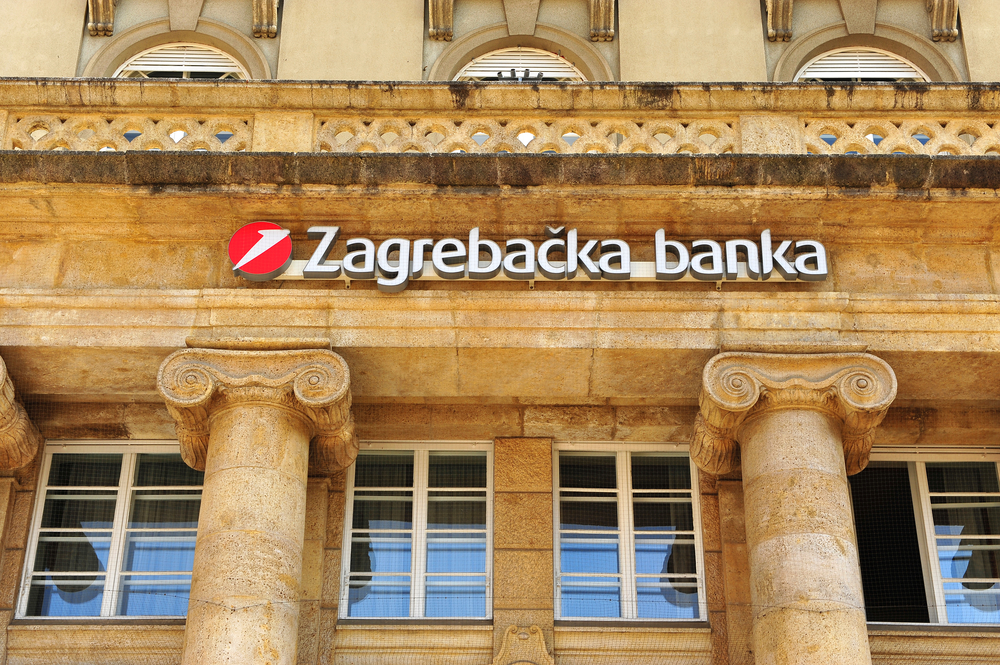 Zagreb,,Croatia,-,April,13:,Facade,Of,Zagrebacka,Banka,On