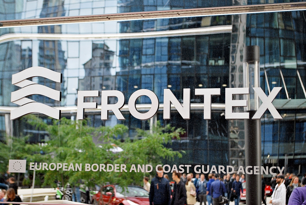 Warsaw.poland.16,September,2017.,Warsaw,Spire.,Frontex,Building.,Sign,“frontex“,Office.