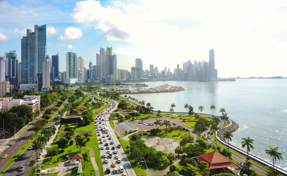 Aerial,View,Of,The,Modern,Skyline,Of,Panama,City,,