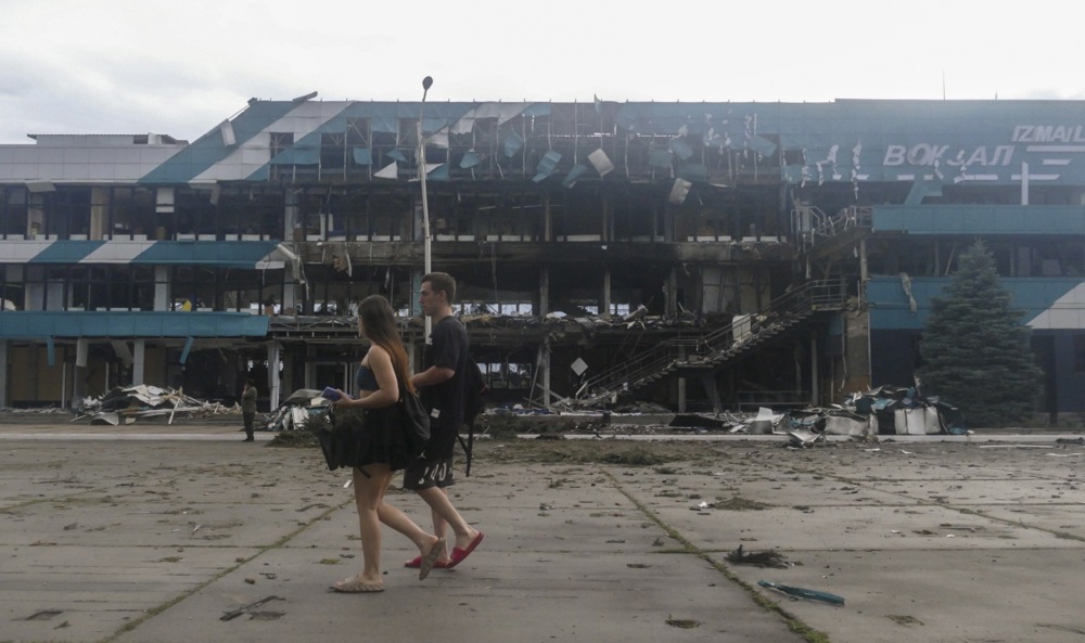 Aftermath of Russian drone strikes in Izmail, South Ukraine