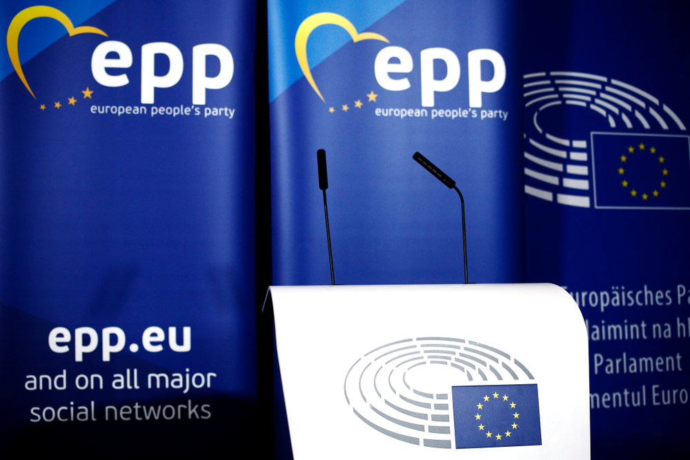 Brussels,,Belgium.,20th,March,2019.,Banner,Of,European,People’s,Party