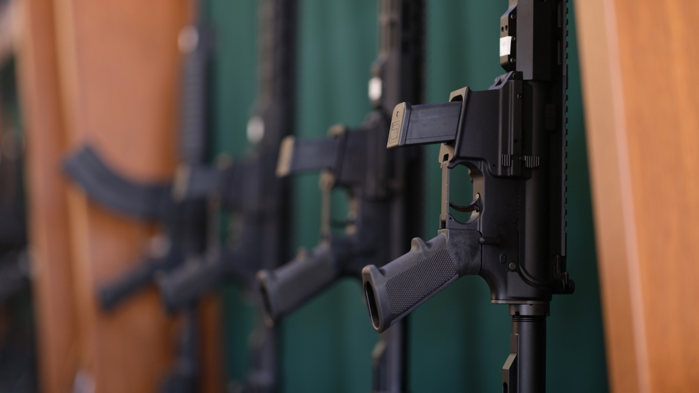 Close-up,Of,Collection,Of,Rifles,And,Carbines,In,Storage.,War,