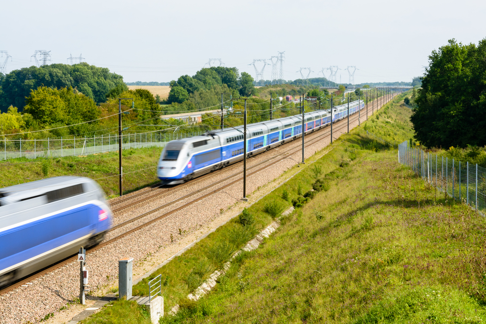 Moisenay,,France,-,August,23,,2017:,Two,Tgv,Duplex,High