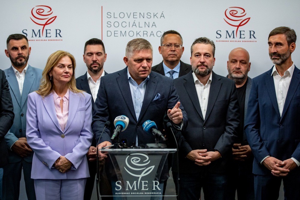 Smer-SD party Robert Fico’s press conference after Slovakia’s parliamentary election 2023