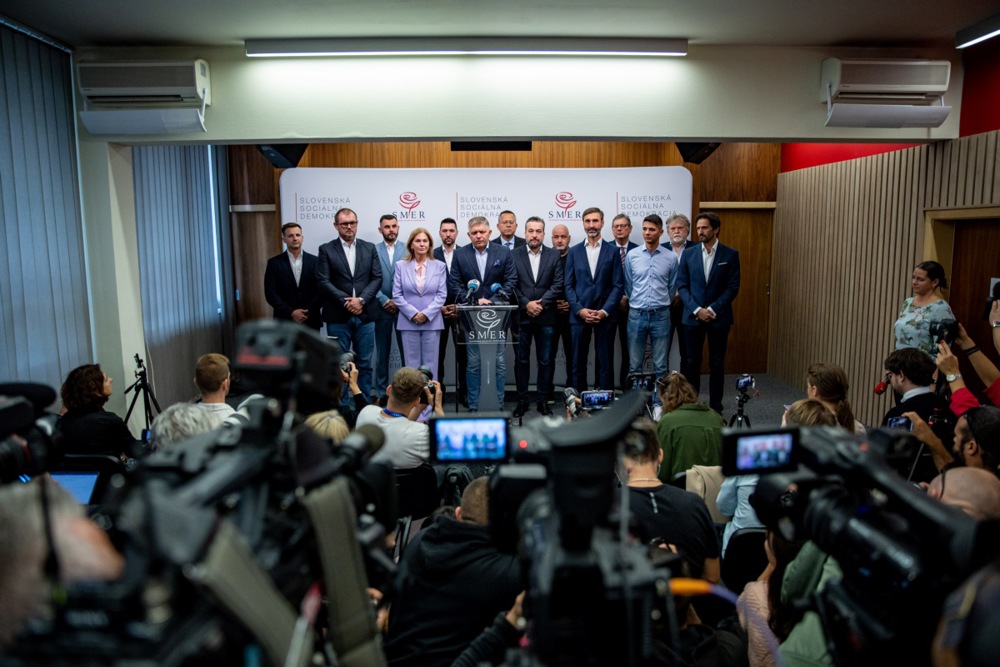 Smer-SD party Robert Fico’s press conference after Slovakia’s parliamentary election 2023